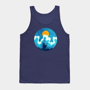 Clear Blue Sky and Ocean Waves Art Tank Top